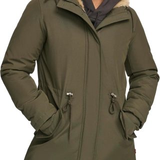 Women's Faux Fur Lined Hooded Parka Jacket (Regular & Plus Sizes)