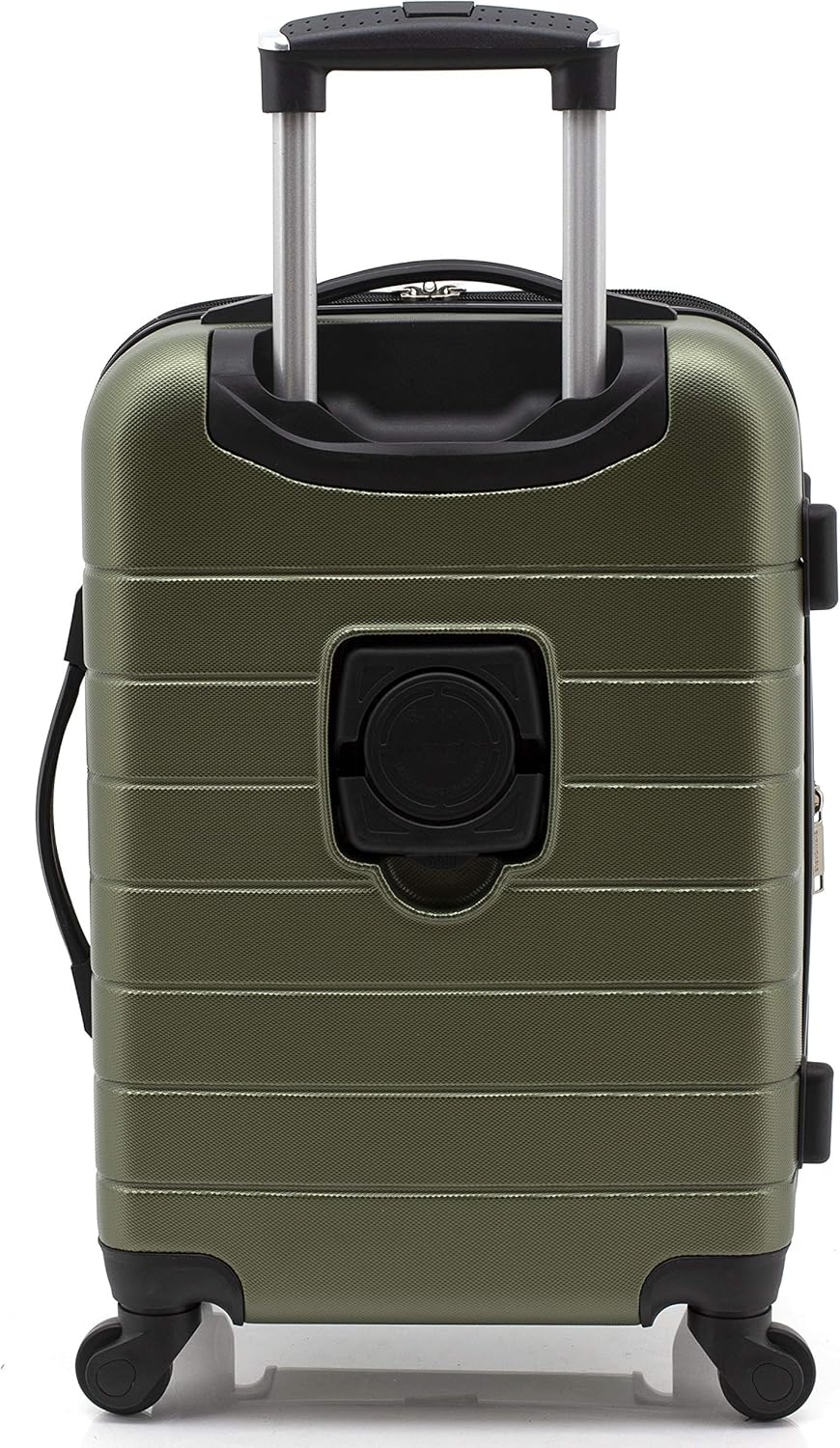 Smart Luggage Set with Cup Holder and USB Port, Olive Green, 20-Inch Carry-On - Image 3