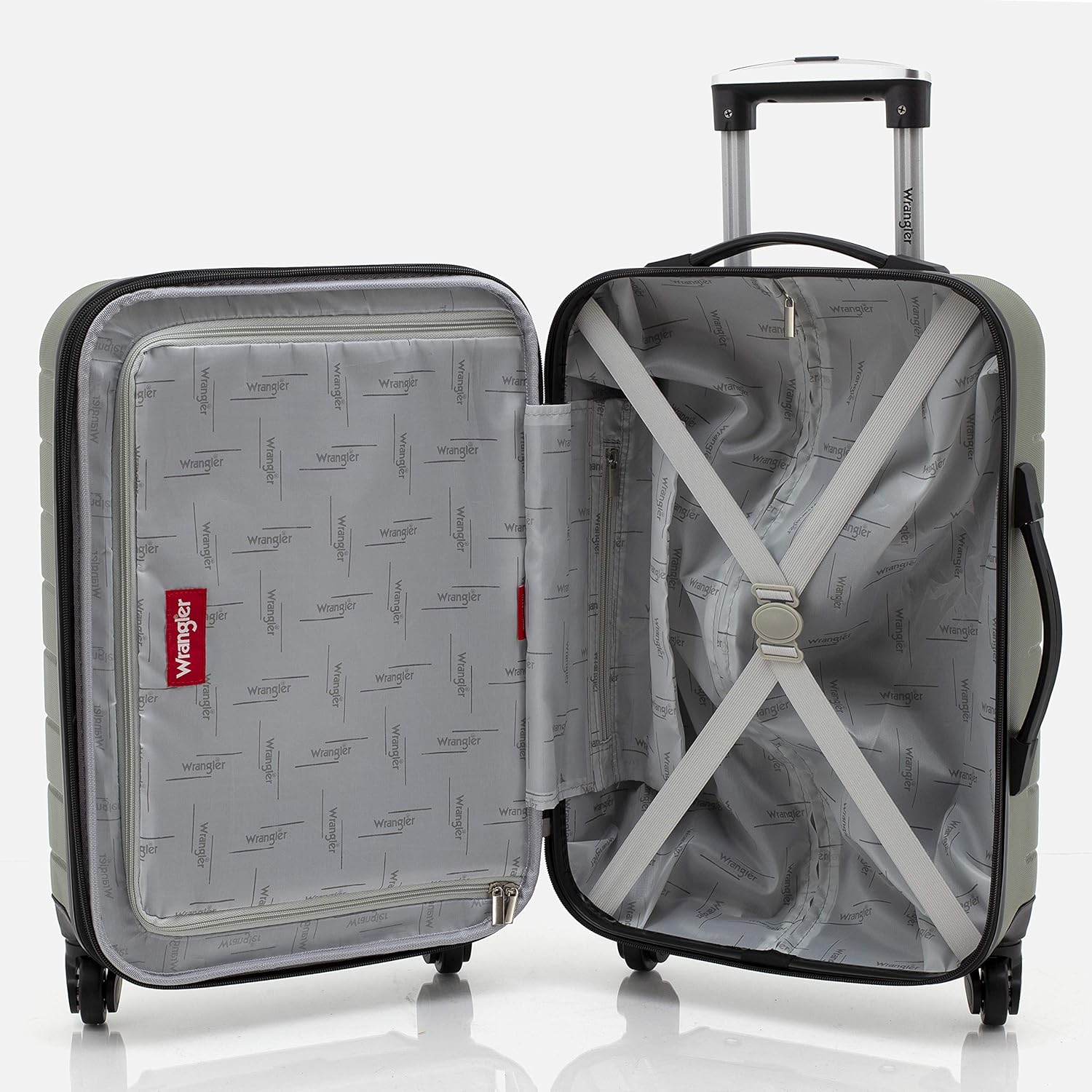 Smart Luggage Set with Cup Holder and USB Port, Olive Green, 20-Inch Carry-On - Image 6