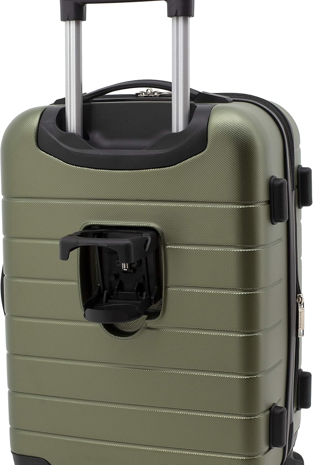 Smart Luggage Set with Cup Holder and USB Port, Olive Green, 20-Inch Carry-On - Image 7
