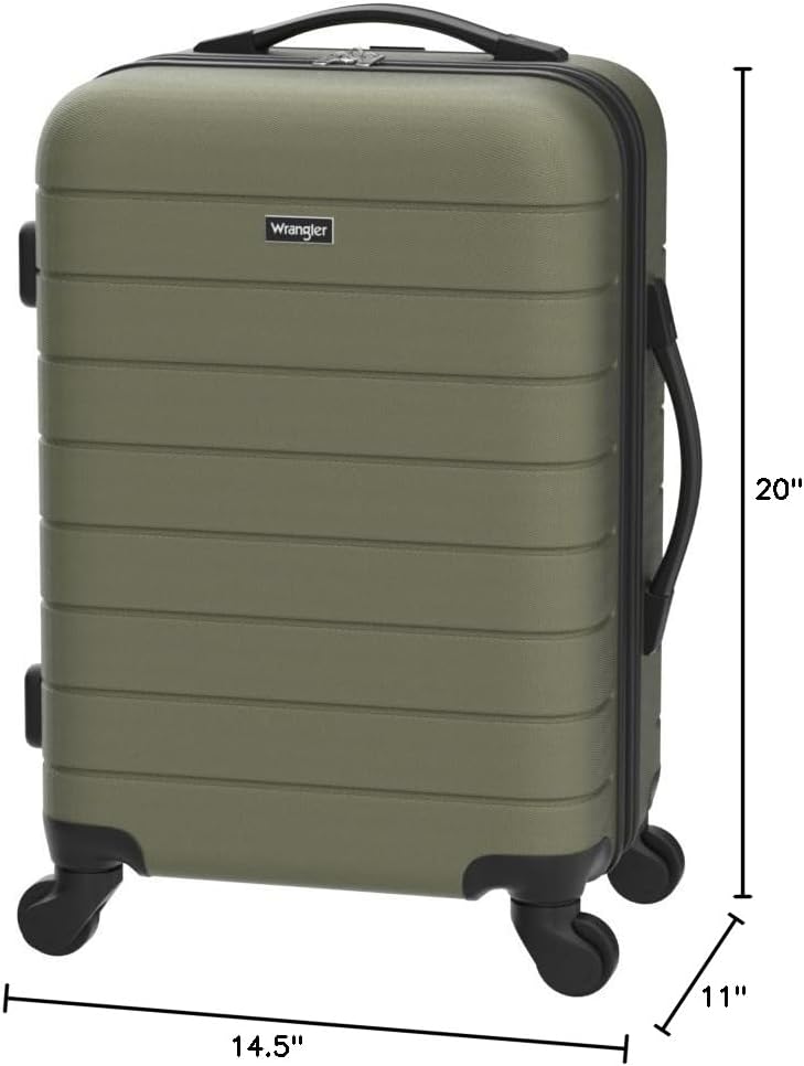 Smart Luggage Set with Cup Holder and USB Port, Olive Green, 20-Inch Carry-On - Image 8